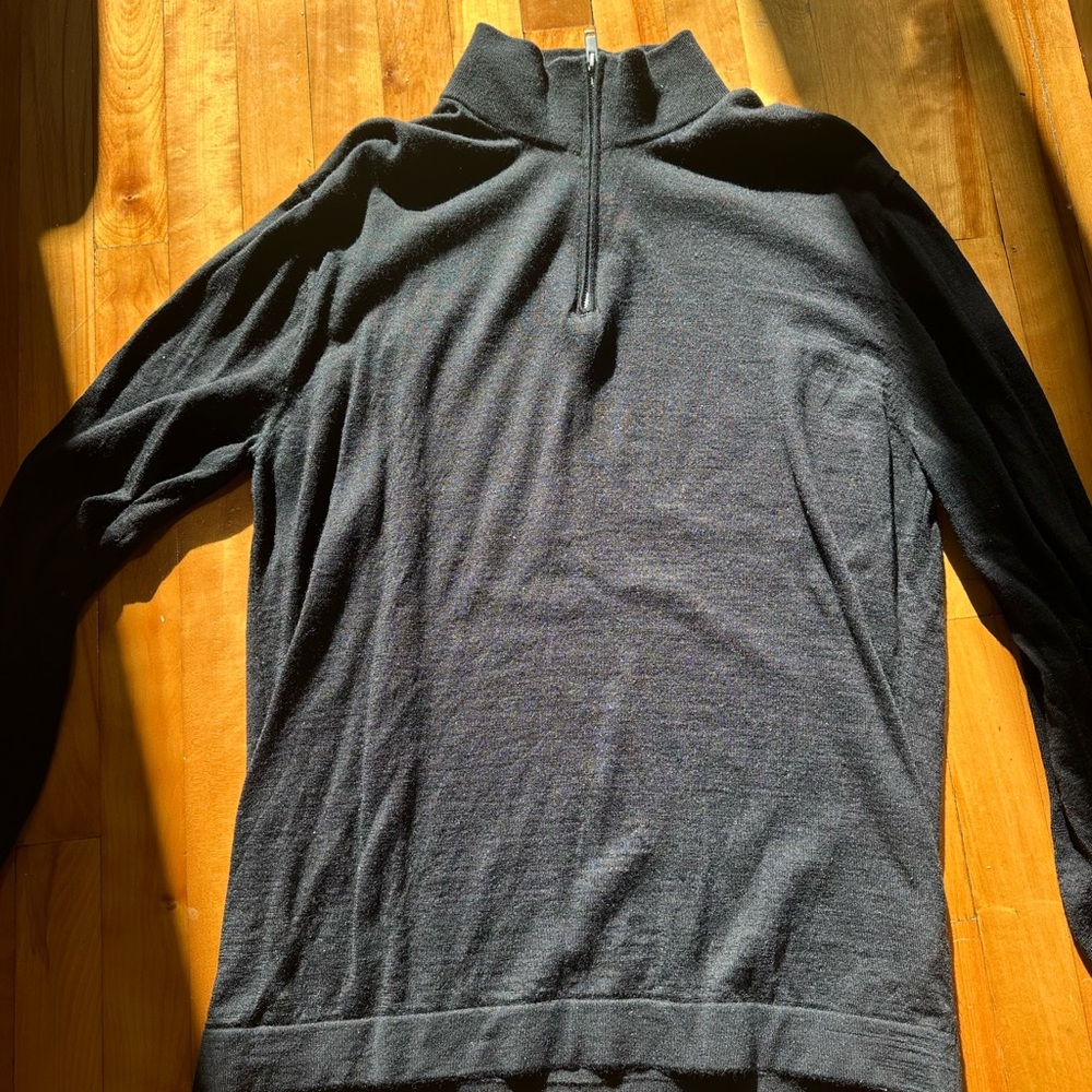Massimo Dutti Men's Charcoal Zip-Up Sweater